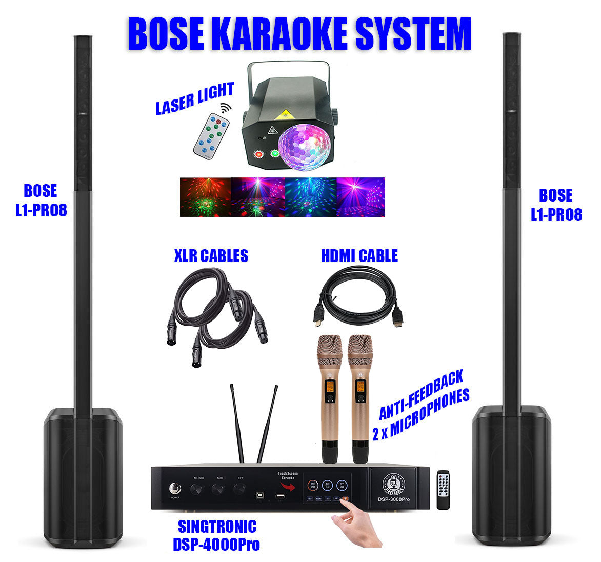Bose L1 Pro 8 pair + Singtronic DSP-3000ProII Karaoke System