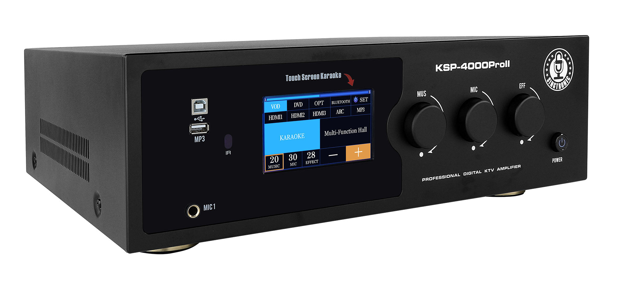Singtronic KSP-4000ProII Professional 3 in 1 Digital 4000W Karaoke Sound Processor Amplifier Touch Screen