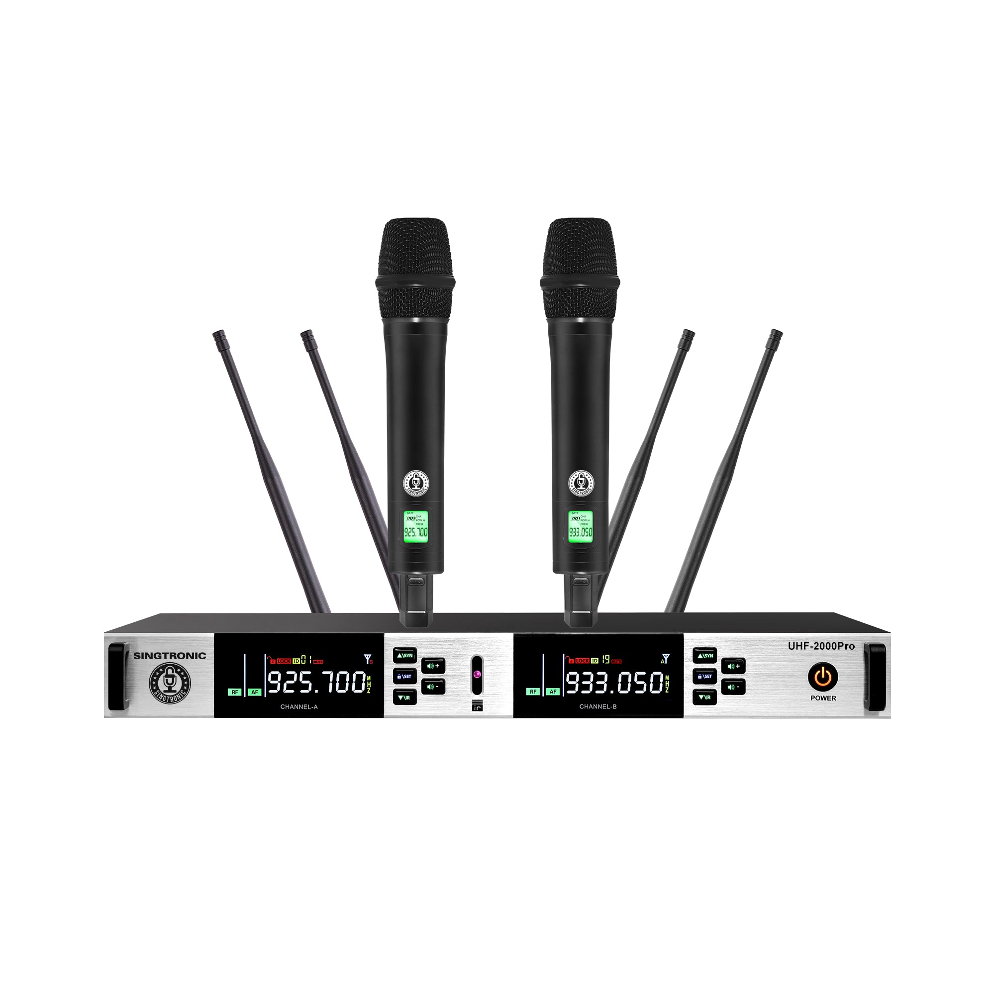 Singtronic UHF-2000Pro (Black) Professional Dual UHF True Diversity Wireless Microphone System