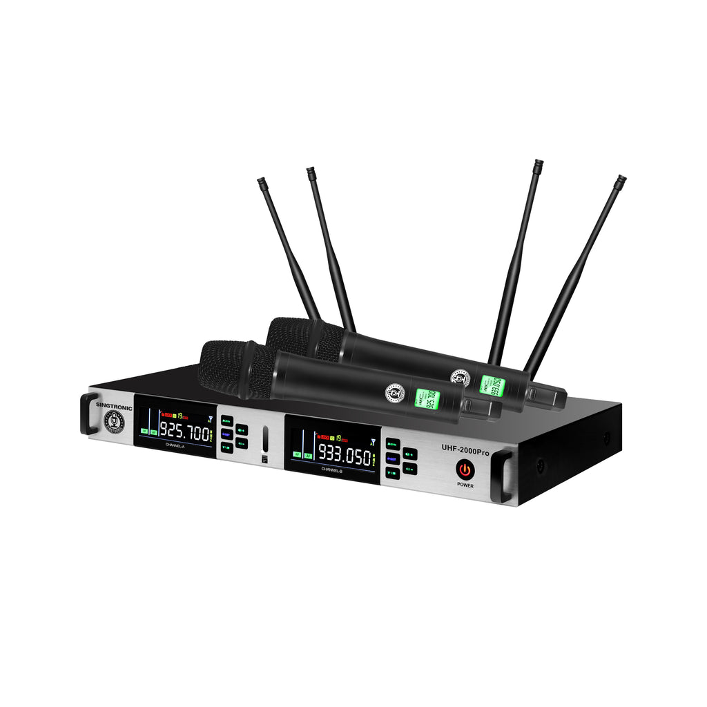 Singtronic UHF-2000Pro (Black) Professional Dual UHF True Diversity Wireless Microphone System