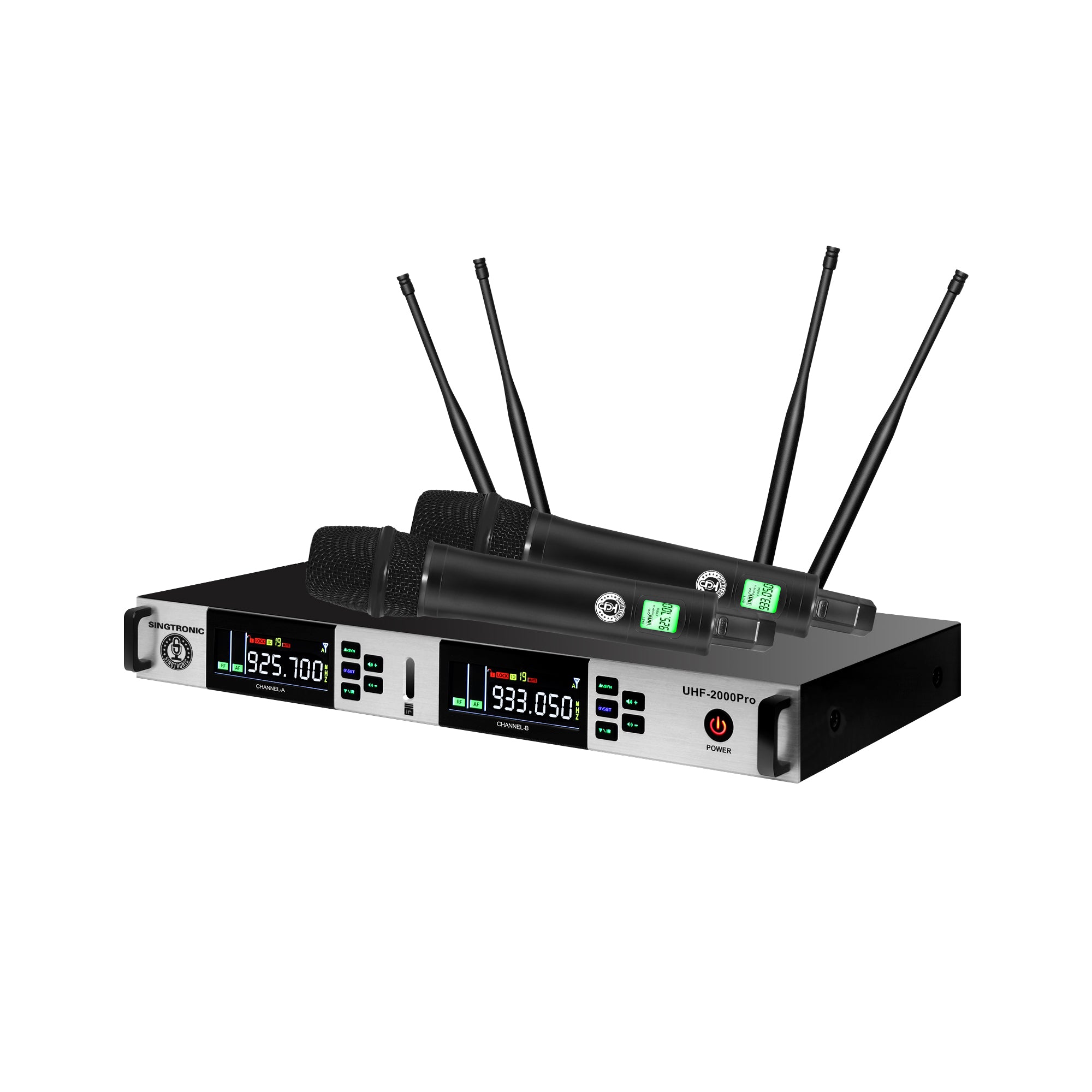 Singtronic UHF-2000Pro (Black) Professional Dual UHF True Diversity Wireless Microphone System