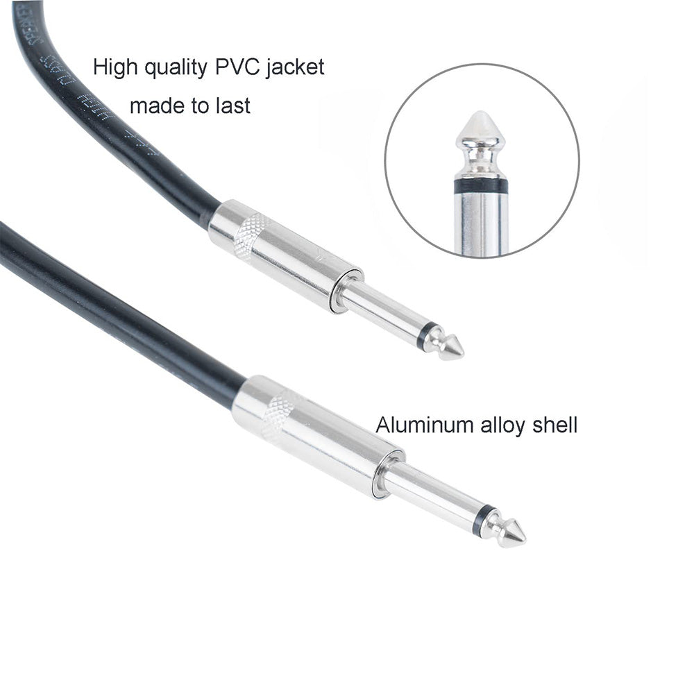 Professional 3 Feet 12 Gauge 1/4 Inch to 1/4 Inch Male Audio Cables - 3ft 12AWG 6.35mm Stereo Audio Wires