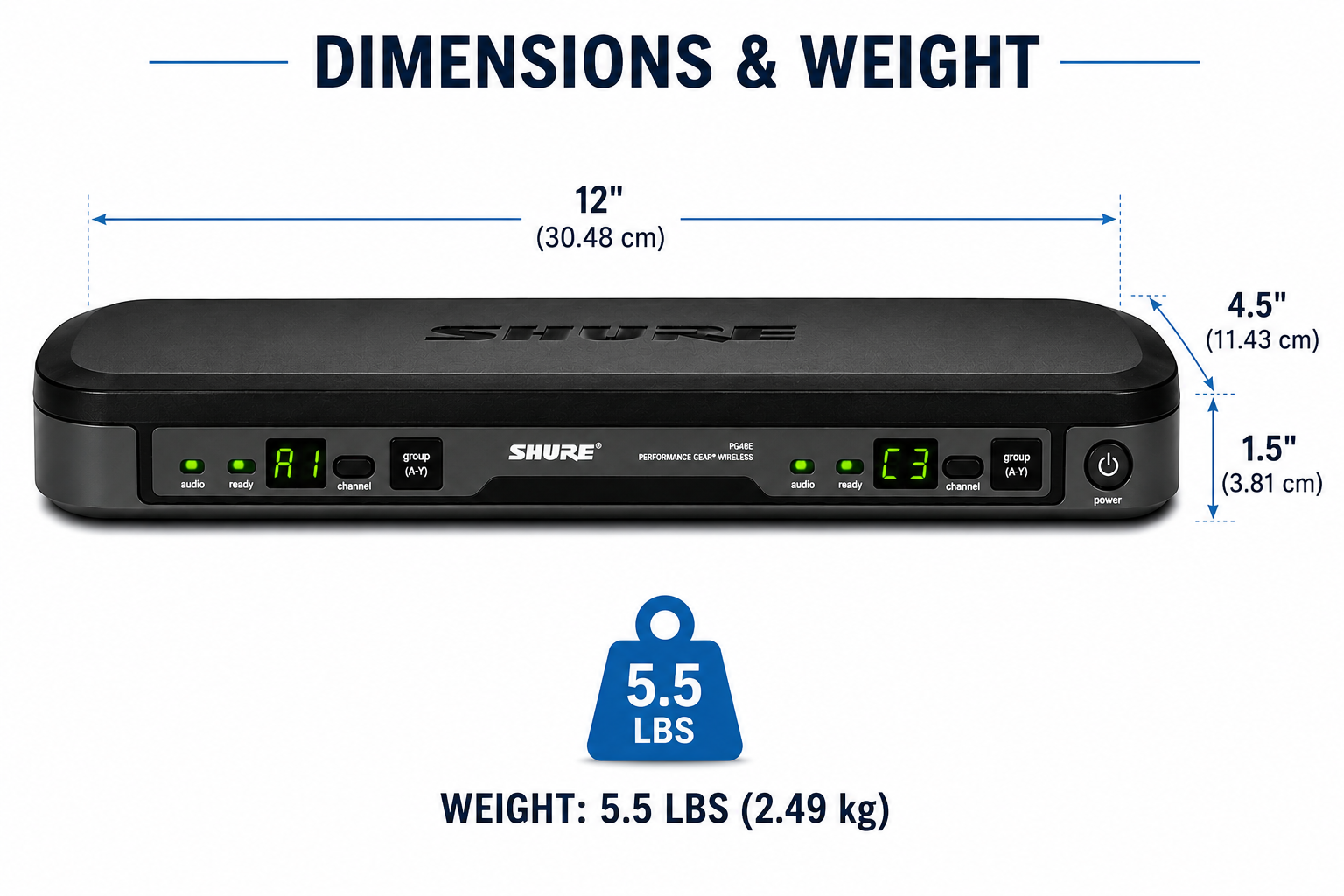 Shure BLX-288/PG58 Professional Dual UHF Vocalist Wireless Microphone System