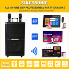 Singtronic BT-1200DSP Professional Rechargeable DSP 12" Karaoke 1200W Speaker With 2 UHF Wireless Mic.