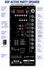 Singtronic BT-1500DSP Professional Rechargeable DSP 15" Karaoke Speaker With 2 UHF Wireless Mic.