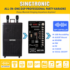 Singtronic BT-1500DSP Professional Rechargeable DSP 15" Karaoke Speaker With 2 UHF Wireless Mic.
