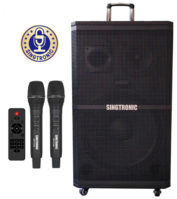Singtronic BT-1500DSP Professional Rechargeable DSP 15" Karaoke Speaker With 2 UHF Wireless Mic.