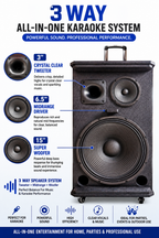 Singtronic BT-1500DSP Professional Rechargeable DSP 15" Karaoke Speaker With 2 UHF Wireless Mic.