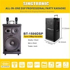 Singtronic BT-1500DSP Professional 15" Karaoke Speaker + KTV-ProK Hard Drive Player Select Songs by Apk.