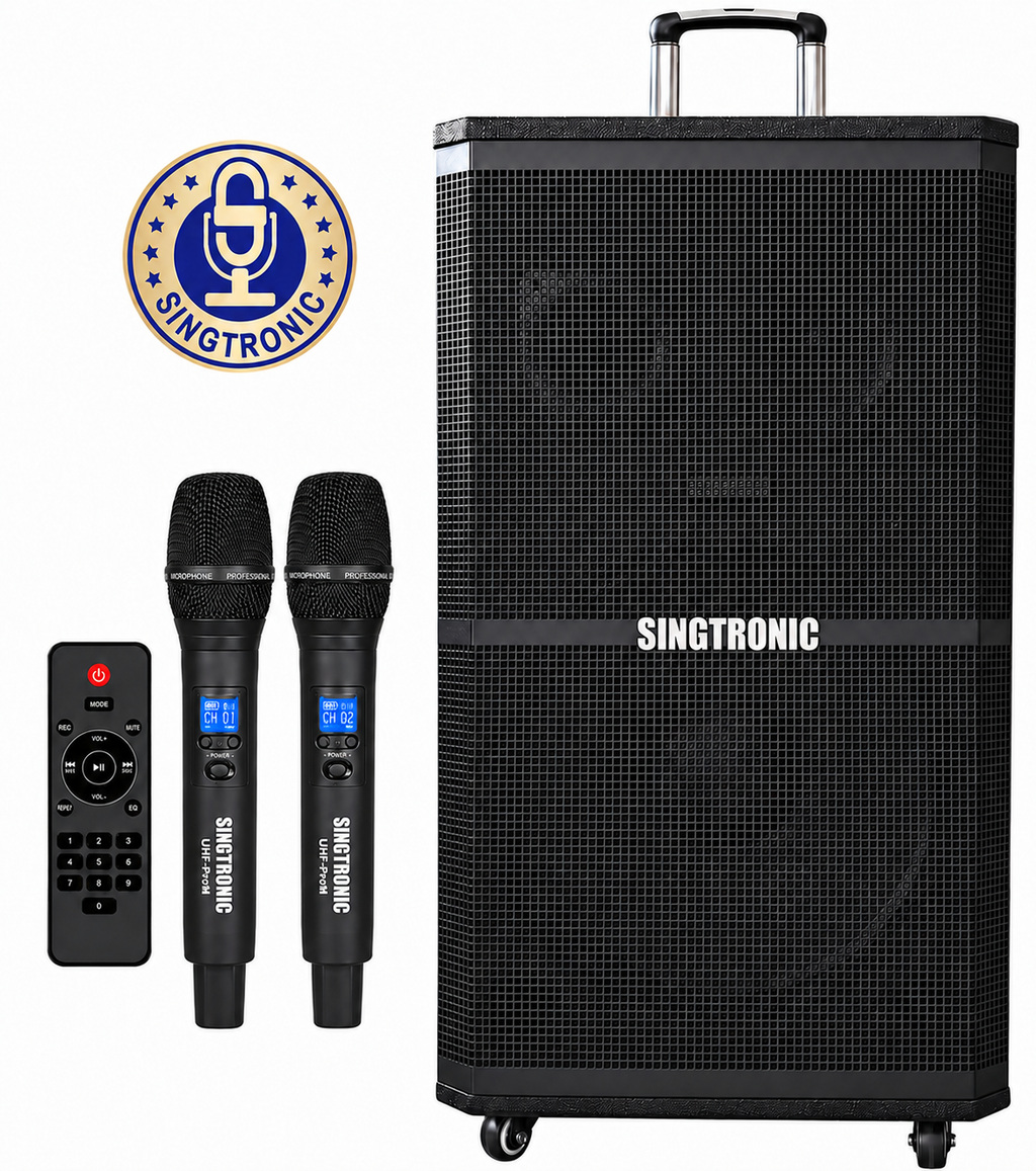 Singtronic BT-1500DSP Professional Rechargeable DSP 15" Karaoke Speaker With 2 UHF Wireless Mic.