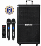 Singtronic BT-1500DSP Professional Rechargeable DSP 15" Karaoke Speaker With 2 UHF Wireless Mic.