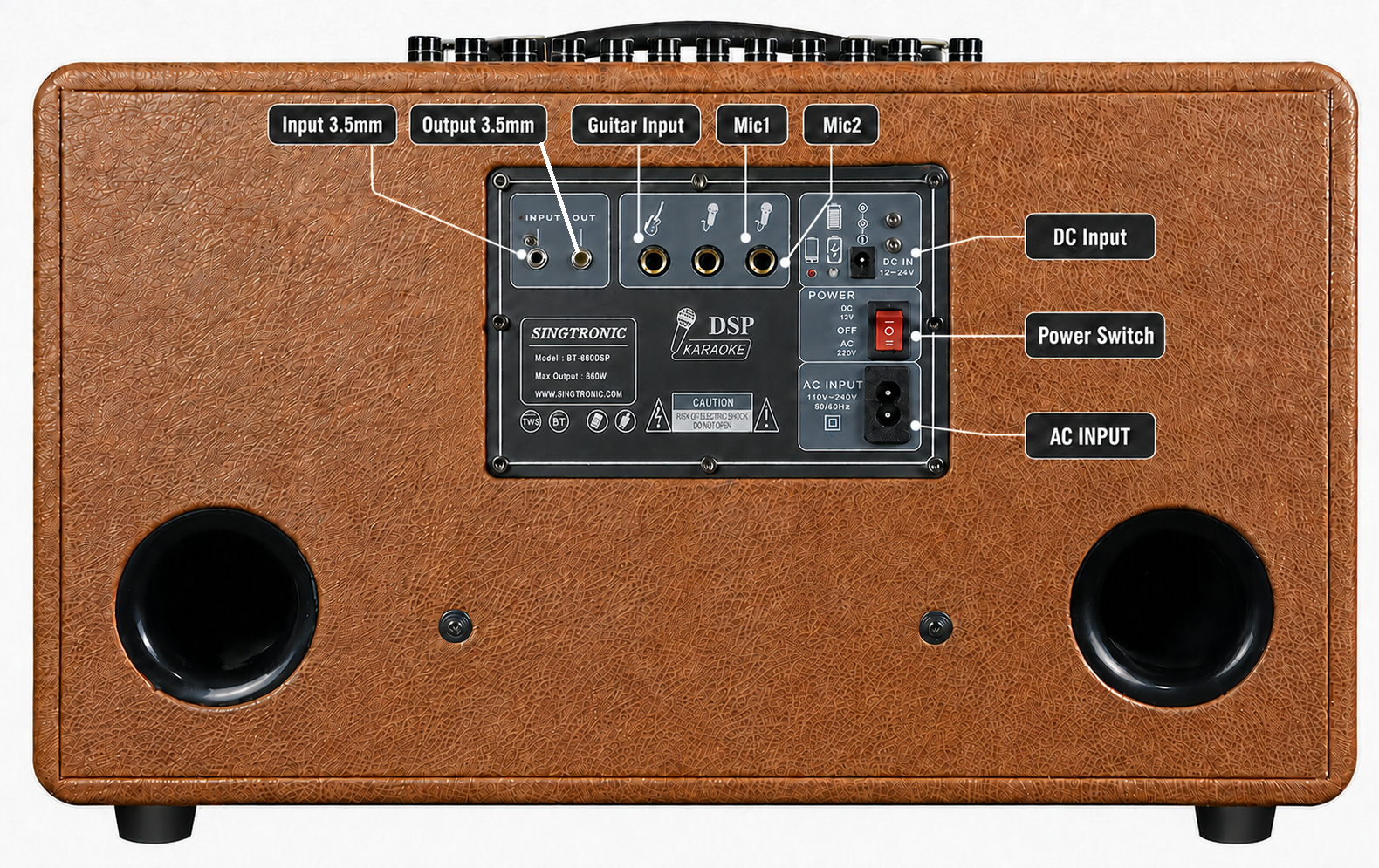 Singtronic BT-800DSP Professional 800W All-in-One Bluetooth Karaoke Speaker Built in DSP