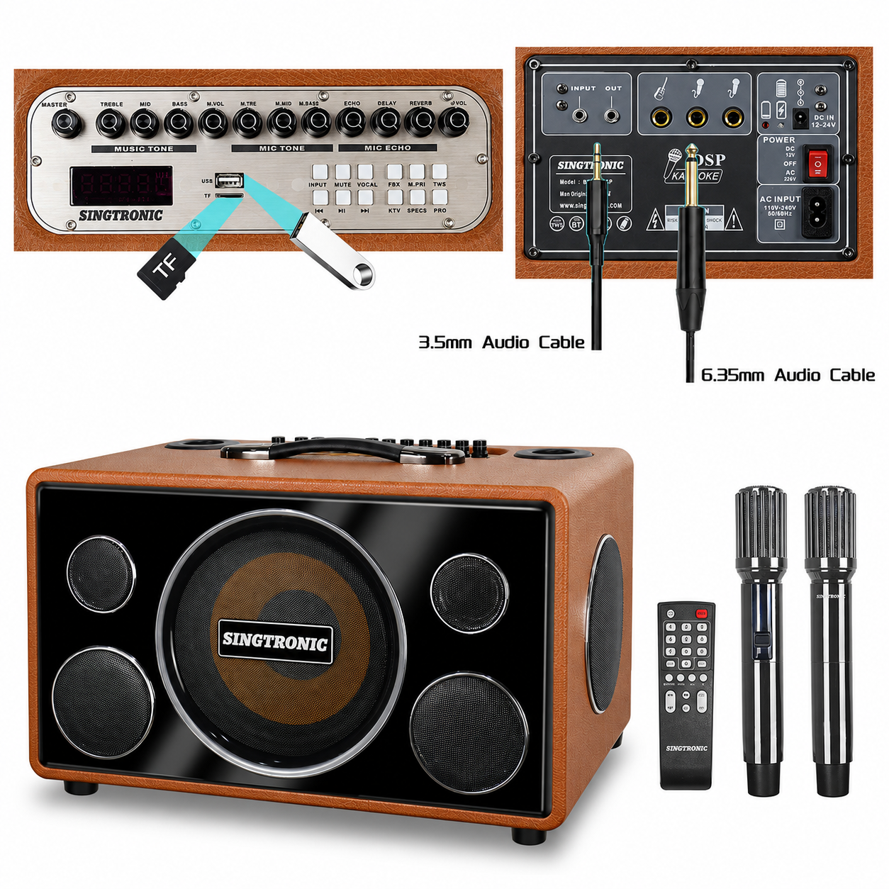 Singtronic BT-800DSP Professional 800W All-in-One Bluetooth Karaoke Speaker Built in DSP