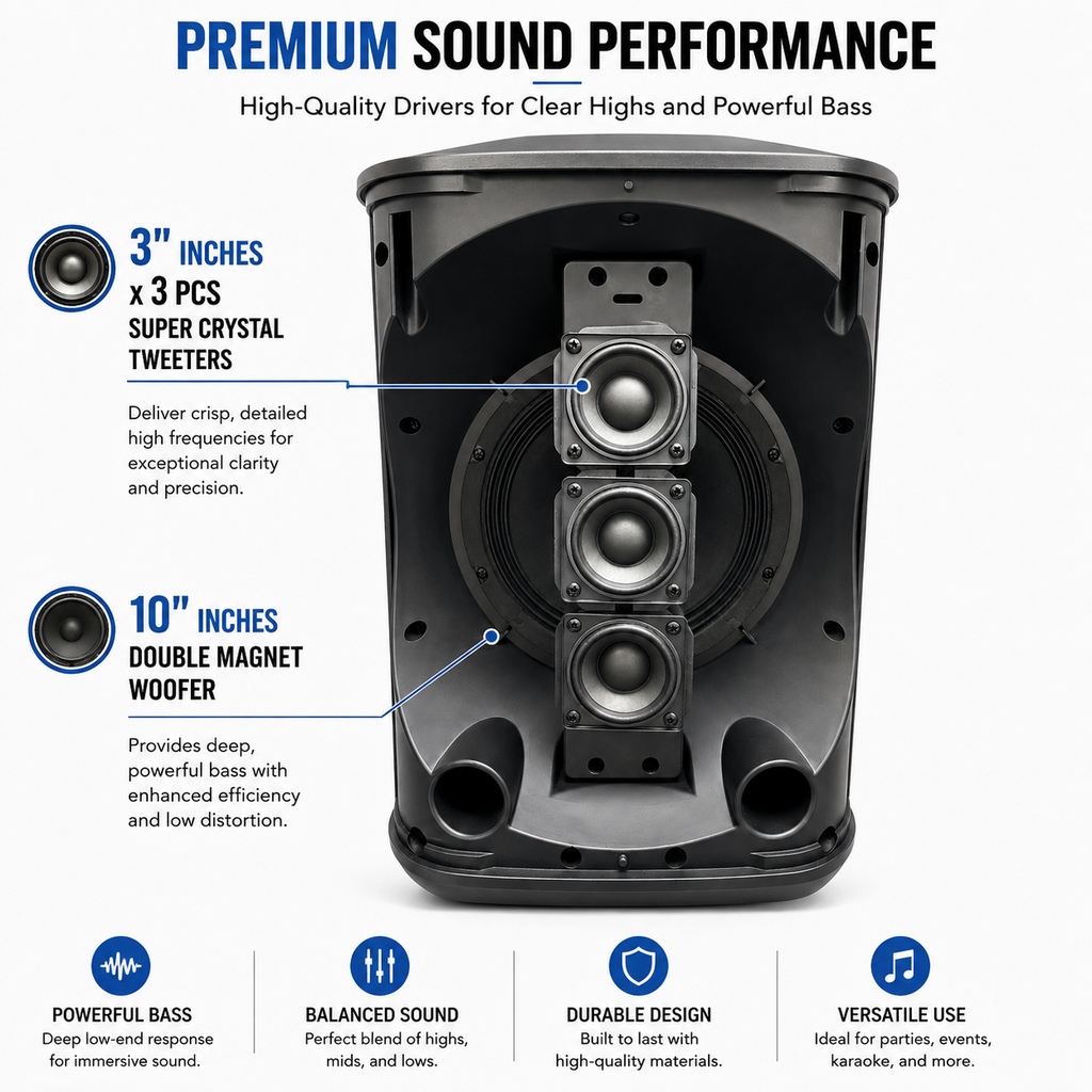 Singtronic BT-ProM Professional Multifunctional Portable Bluetooth Speaker System