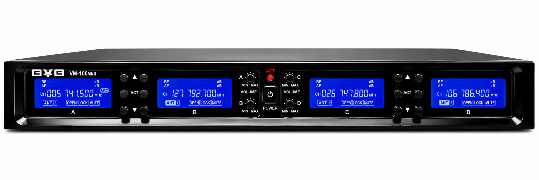 BVB VM-100MKII Professional 4 x UHF Wireless Microphone System