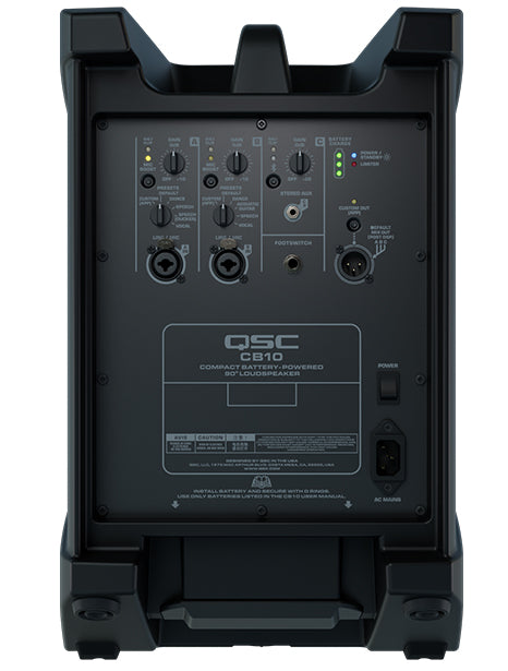 QSC CB10 Professional Powered 10" PA Speaker with Battery