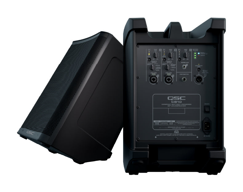 QSC CB10 Professional Powered 10" PA Speaker with Battery