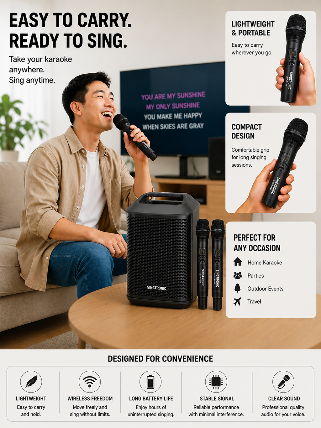 Singtronic BT-ProM Professional Multifunctional Portable Bluetooth Speaker System