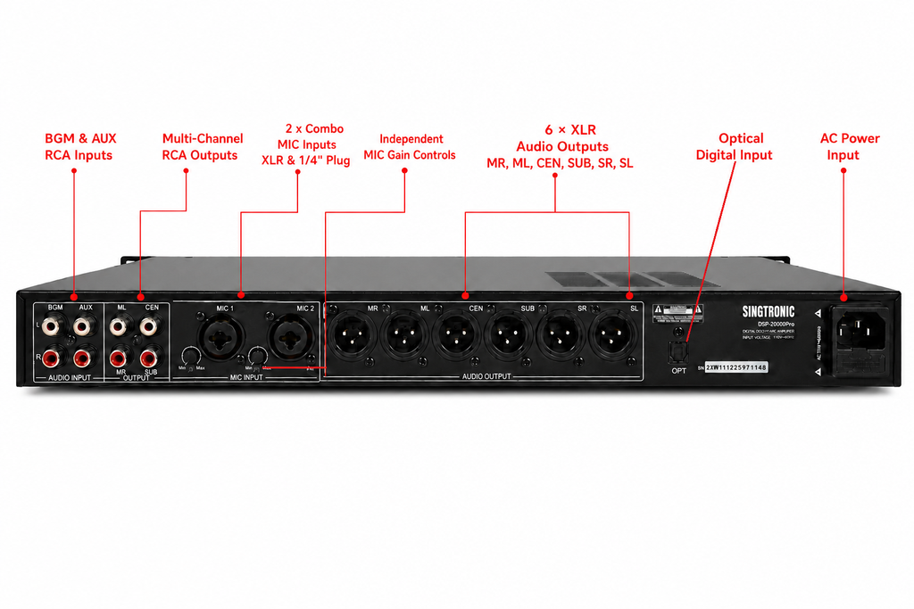 Singtronic DSP-2000Pro Professional Digital Key Control Echo Karaoke Processor