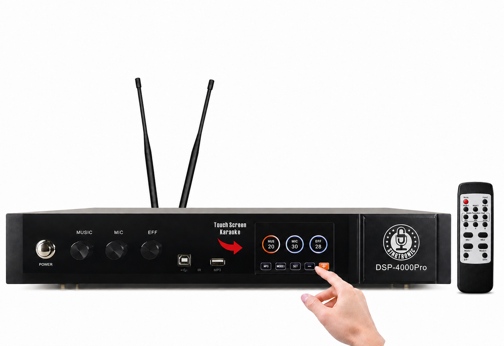 Singtronic DSP-4000 Professional Digital Echo Karaoke Mixer HDMI-Arc, Optical, Bluetooth
