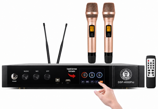 Singtronic DSP-4000Pro Professional Digital Echo Karaoke Mixer Plus 2 x Anti-feedback Wireless Mics.