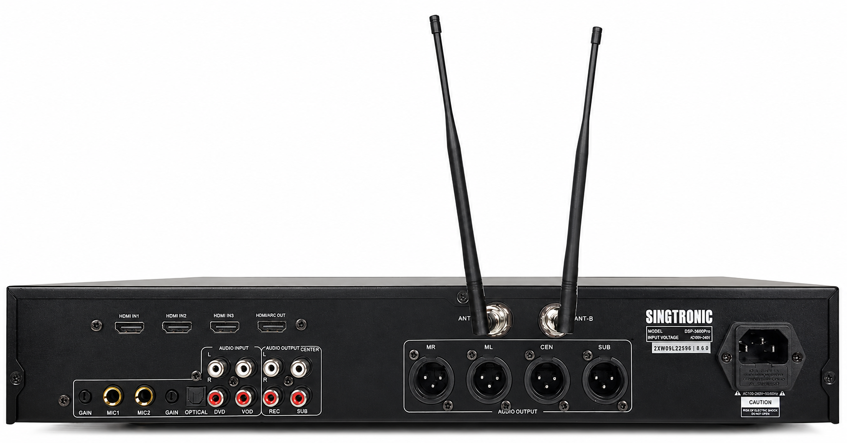 Singtronic DSP-4000Pro Professional Digital Echo Karaoke Mixer Plus 2 x Anti-feedback Wireless Mics.