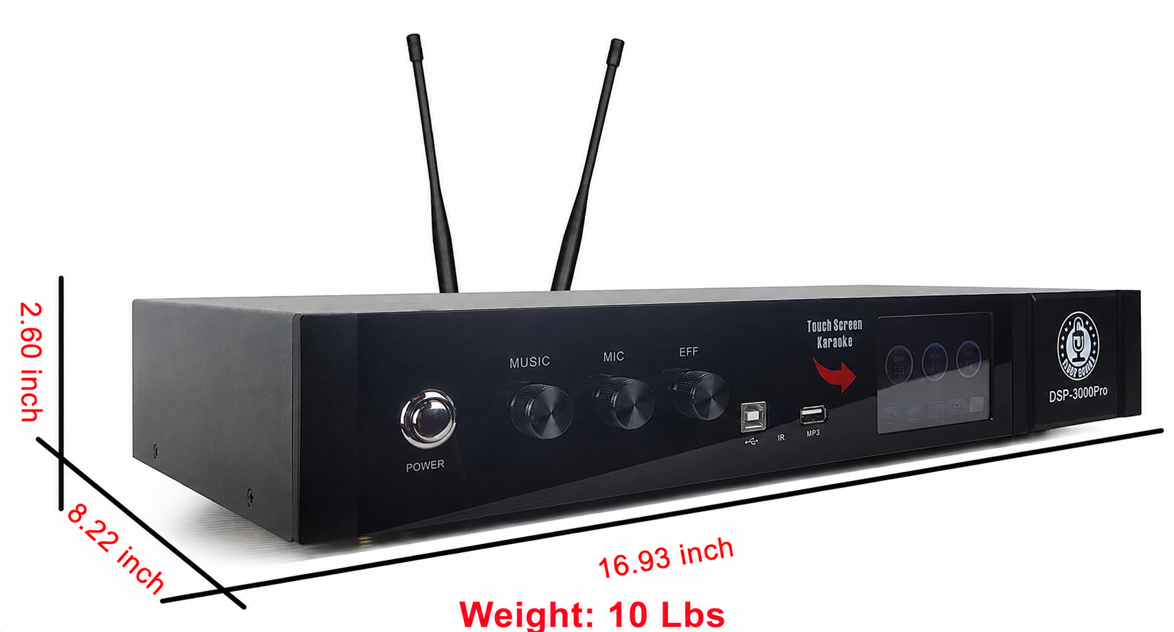 Singtronic DSP-4000Pro Professional Digital Echo Karaoke Mixer Plus 2 x Anti-feedback Wireless Mics.