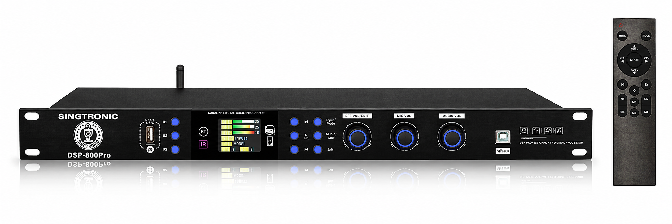 Singtronic DSP-800Pro Professional Digital Echo Karaoke Mixer Processor with Optical & Bluetooth