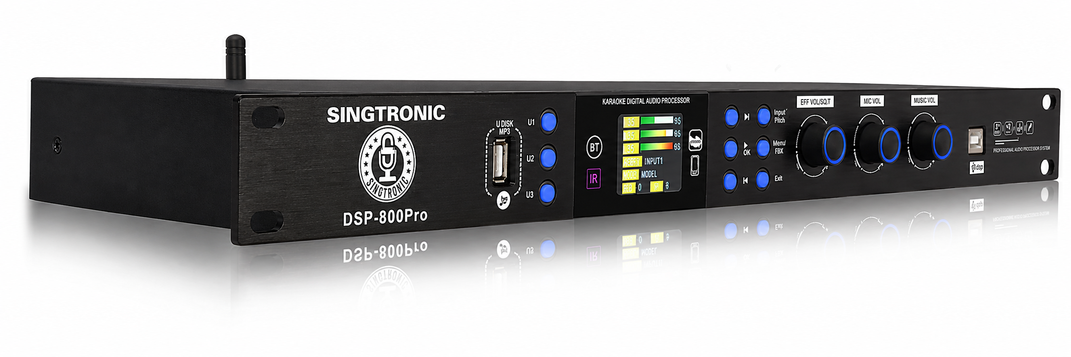 Singtronic DSP-800Pro Professional Digital Echo Karaoke Mixer Processor with Optical & Bluetooth