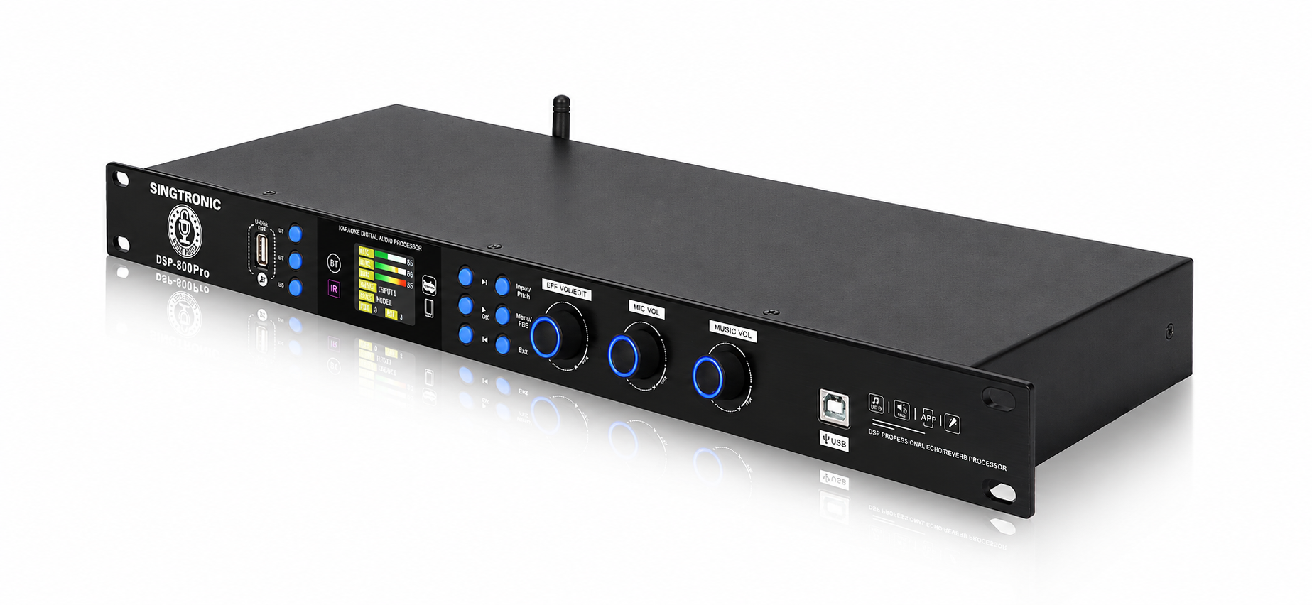 Singtronic DSP-800Pro Professional Digital Echo Karaoke Mixer Processor with Optical & Bluetooth