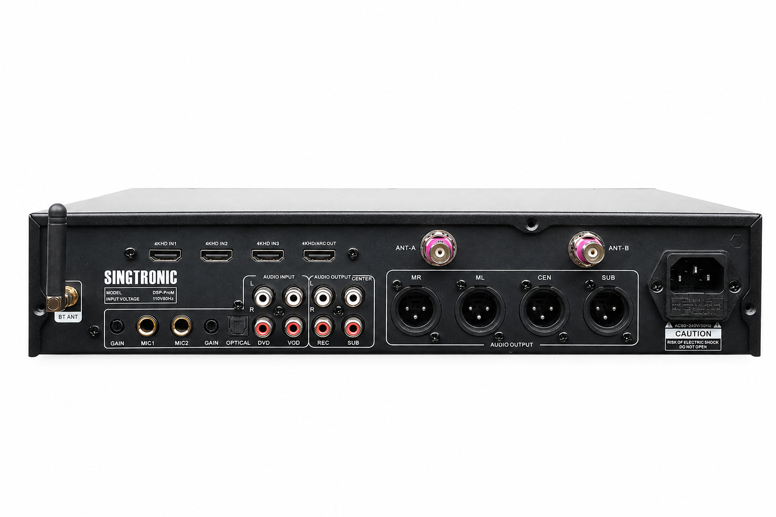 Singtronic DSP-ProM Professional Digital Echo Karaoke Mixer Plus 2 x Anti-feedback Wireless Mics.