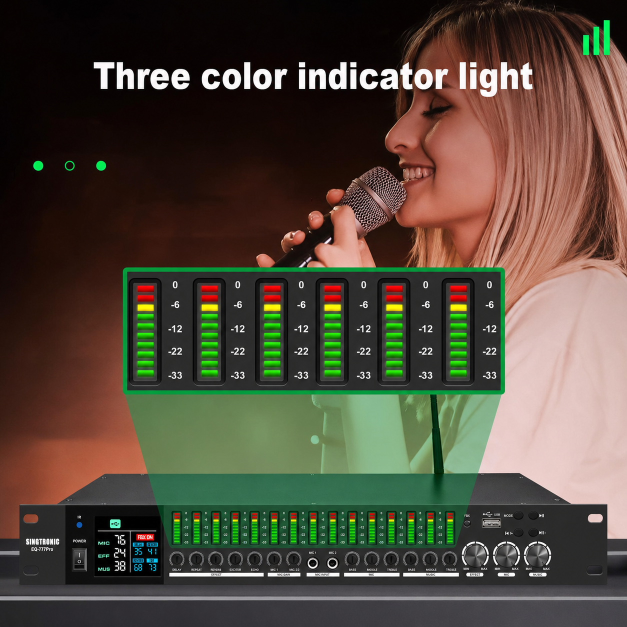 Singtronic EQ-777Pro Professional Karaoke Mixer built Equalizer and Anti-Feedback