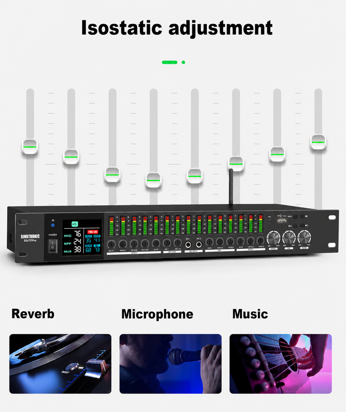 Singtronic EQ-777Pro Professional Karaoke Mixer built Equalizer and Anti-Feedback