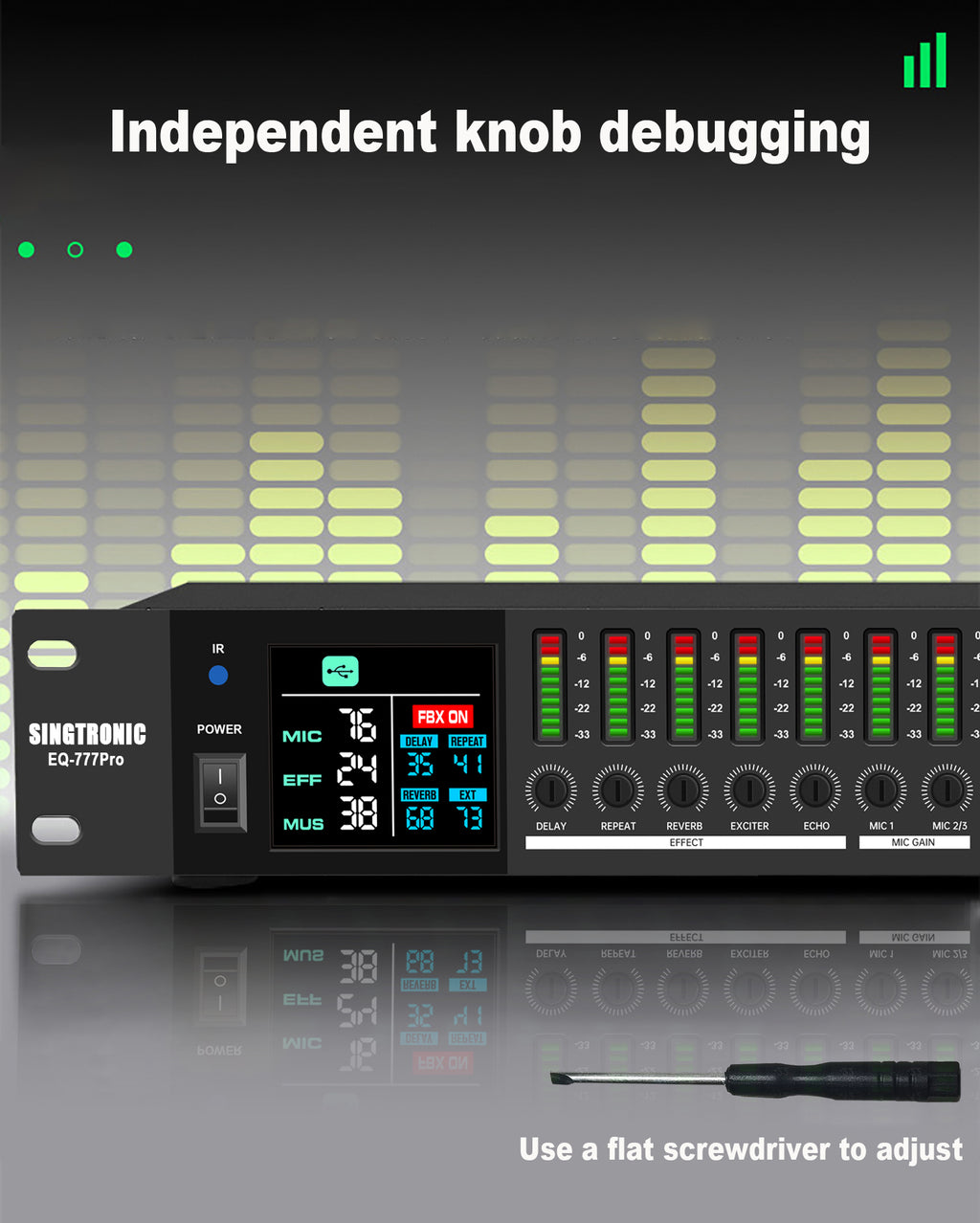 Singtronic EQ-777Pro Professional Karaoke Mixer built Equalizer and Anti-Feedback