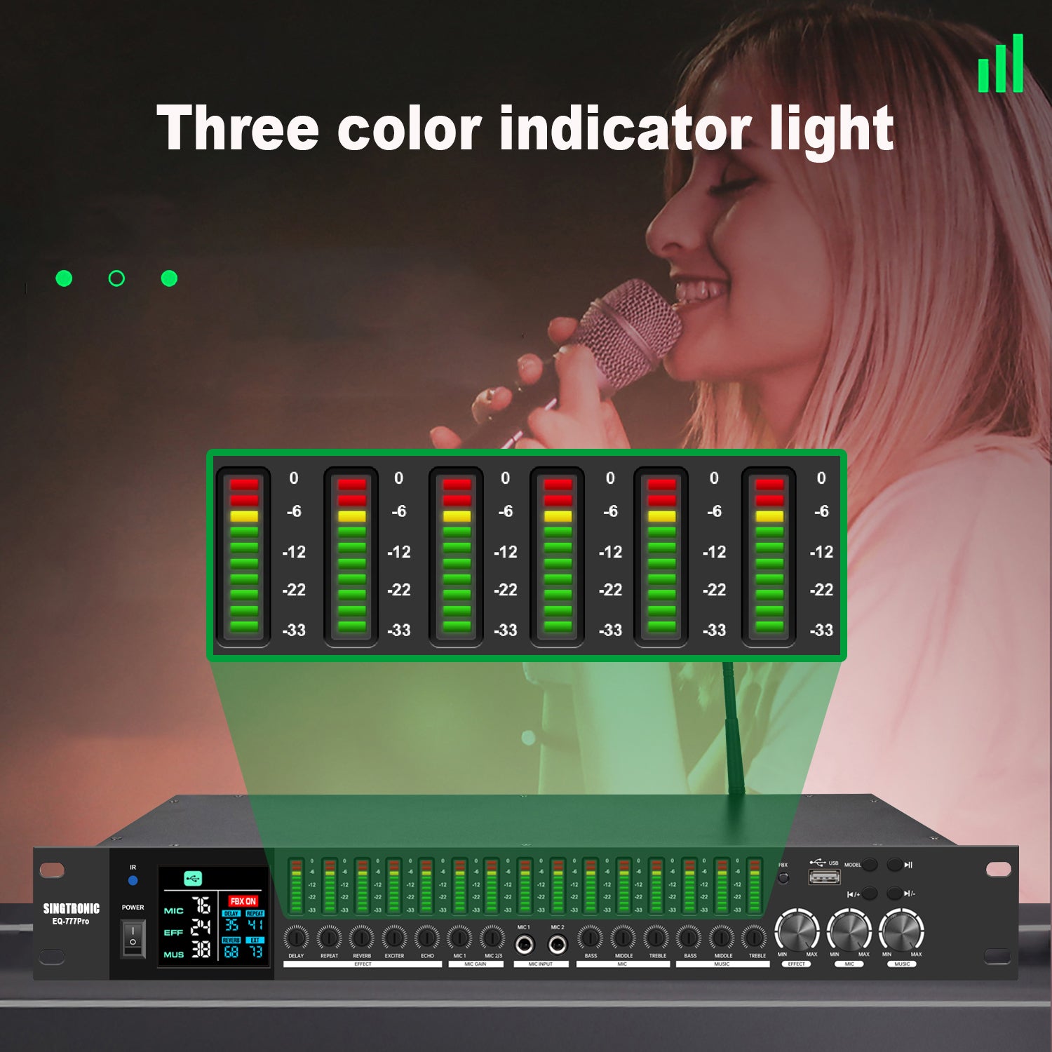 Singtronic EQ-777Pro Professional Karaoke Mixer built Equalizer and Anti-Feedback