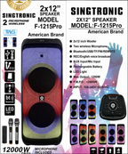 Singtronic F-1215Pro Professional 1200W Powered Bluetooth Karaoke Speaker System