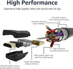 Singtronic High Speed 4K HDMI 10ft Cables with 48Gbps, 8K/60Hz