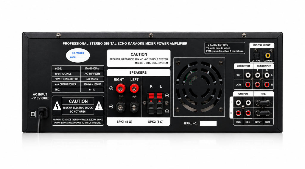Singtronic KA-1000Pro Professional 2000W Analog Mixing Amplifier Karaoke Built in EQ & Bluetooth