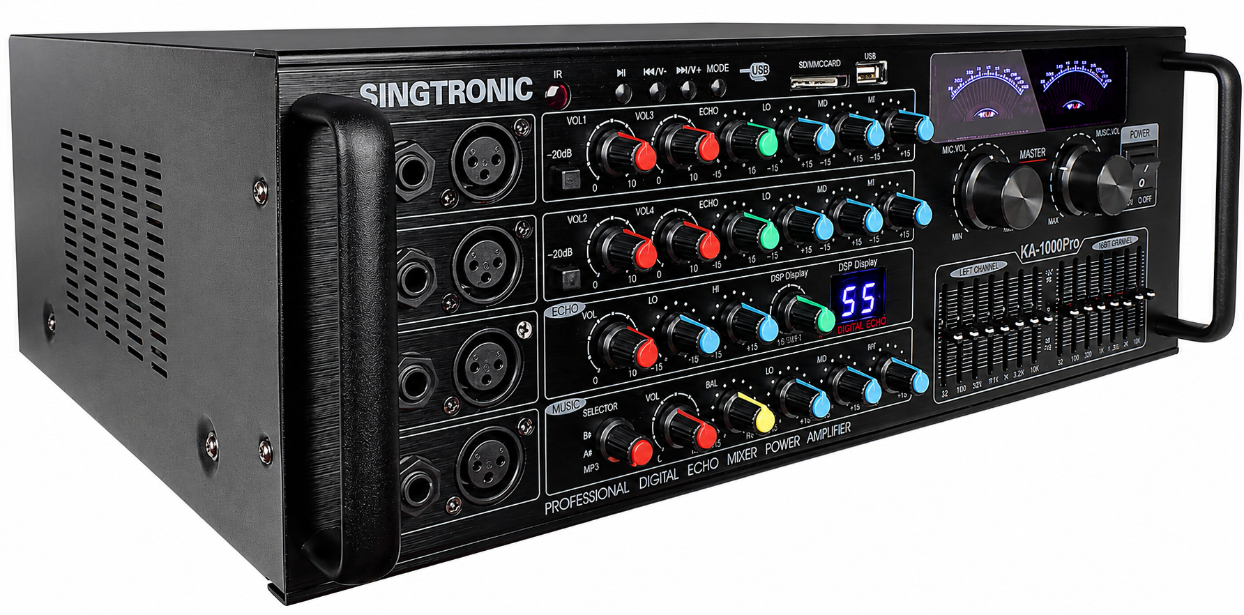 Singtronic KA-1000Pro Professional 2000W Analog Mixing Amplifier Karaoke Built in EQ & Bluetooth
