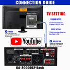 Singtronic KA-2000DSP Professional DJ/KJ 3000W Mixing Amplifier Karaoke HDMI-Arc, Optical & Recording