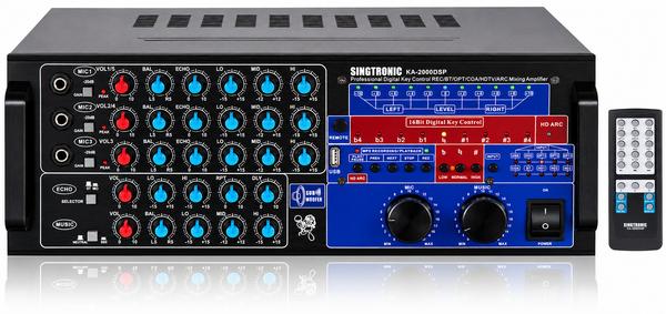 Singtronic KA-2000DSP Professional DJ/KJ 3000W Mixing Amplifier Karaoke HDMI-Arc, Optical & Recording