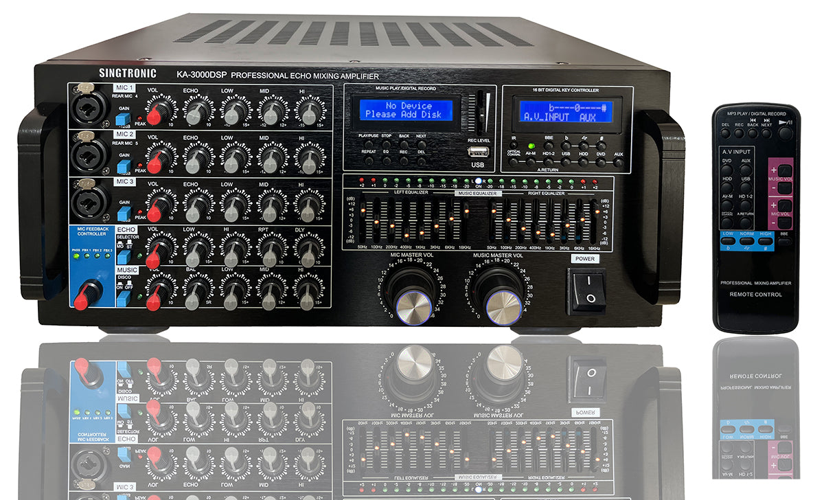Singtronic KA-3000DSP Professional KJ/DJ 3000W Mixing Amplifier Equalizer Karaoke & USB Recording