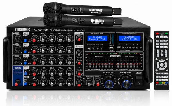 Singtronic KA-3000ProM Professional 3 in 1 KJ/DJ 3000W Mixing Amplifier Equalizer Karaoke & USB Recording