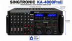Singtronic KA-4000Pro Professional DJ/KJ 4000W Mixing Amplifier Built in Slider, HDMI-Arc & Recording