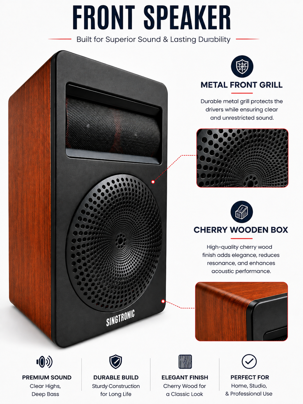Singtronic KS-1500ProB Professional 2500W Vocalist Karaoke Speaker (Pair)