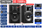 Singtronic KS-1500Pro Professional 3500W Vocalist Karaoke Speaker System (Pair)