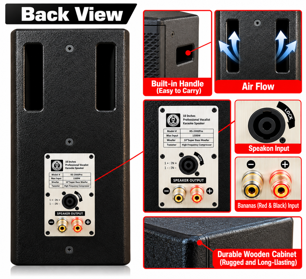 Singtronic KS-2000Pro Professional 3000W Vocalist Karaoke Speaker System (Pair)