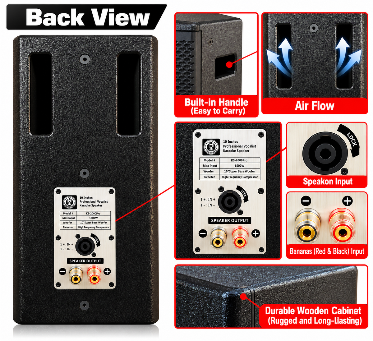 Singtronic KS-2000Pro Professional 3000W Vocalist Karaoke Speaker System (Pair)