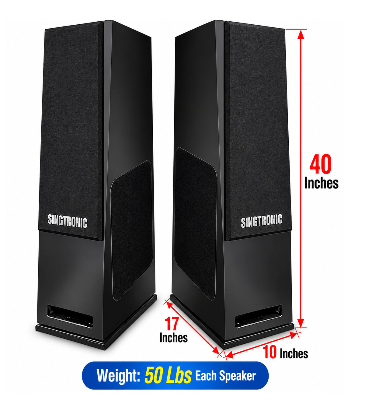 Singtronic KS-2500DW Professional 4000W Vocalist Floor Standing Karaoke Speaker (Pair)
