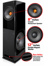 Singtronic KS-2500DW Professional 4000W Vocalist Floor Standing Karaoke Speaker (Pair)